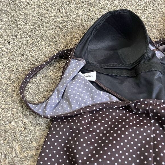 Miraclesuit Pin Point Oceanus One Piece Swimsuit Plus Size 18 Brown V Neck - Picture 4 of 6